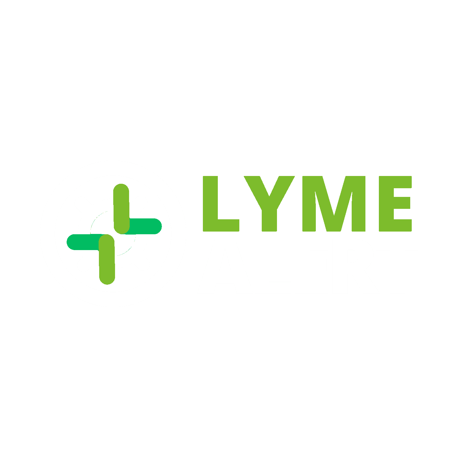Lyme disease alert sign with medical symbol and bold text.