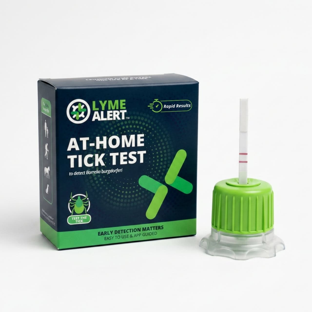 Lyme Alert At-Home Tick Test Kit At-Home Lyme Disease Tick Test Kit for Borrelia burgdorferi detection. Easy to use, rapid results,
