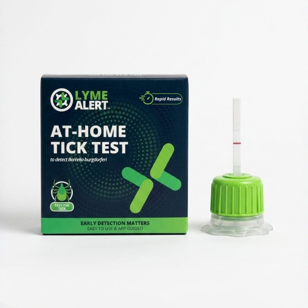 Lyme Disease At-Home Tick Test Kit At-home Lyme disease tick test kit for detecting Borrelia burgdorferi. Easy to use with rapid result.